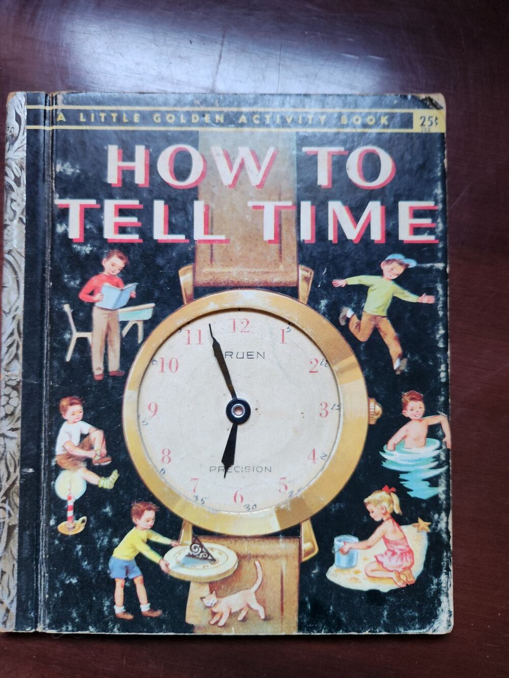 Vintage How to Tell Time Little Golden Activity Book 1957 Childrens Book